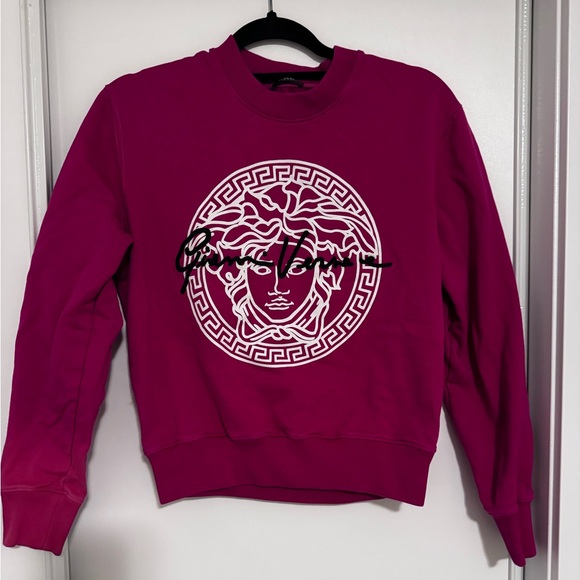 Versace Sweaters - Versace Pink Sweatshirt with Medusa Logo